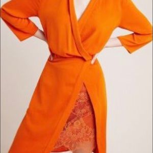 NSR Orange Naomi Surplice Dress